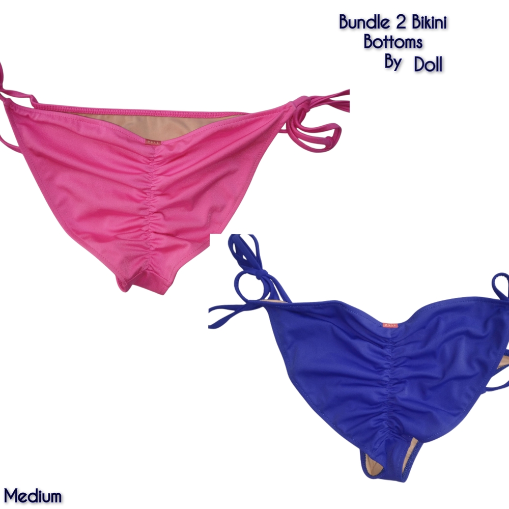 Bundle Two Bikini Bottoms Ble Barbie Pink String Bikini Bottoms Panties